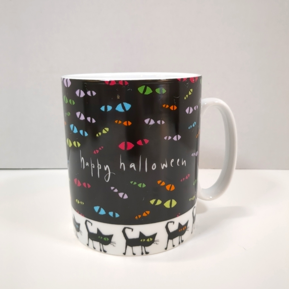 Brother Sister design studio, Happy Halloween black cat oversized coffee mug